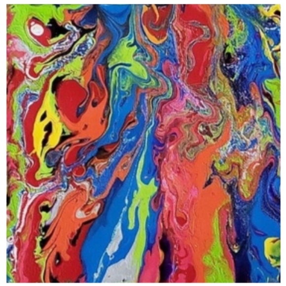 Hand Crafted Abstract Design Textured 12x12 Inches Canvas Picture - Picture 3 of 4